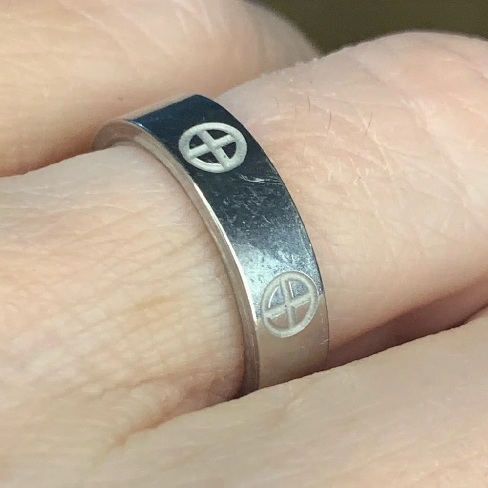 Silver Cross Ring Stainless Steel